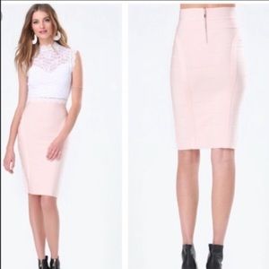 🌷Bebe for Herve Leger Solid Bandage Midi Skirt💗